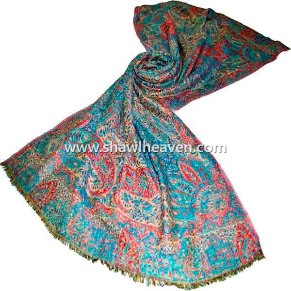 luxury turquoise pashmina scarf from india